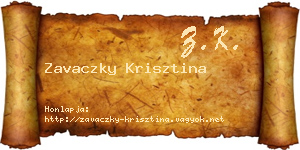 Zavaczky Krisztina névjegykártya
