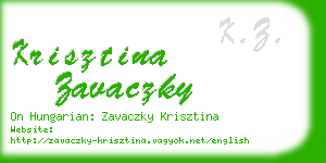 krisztina zavaczky business card